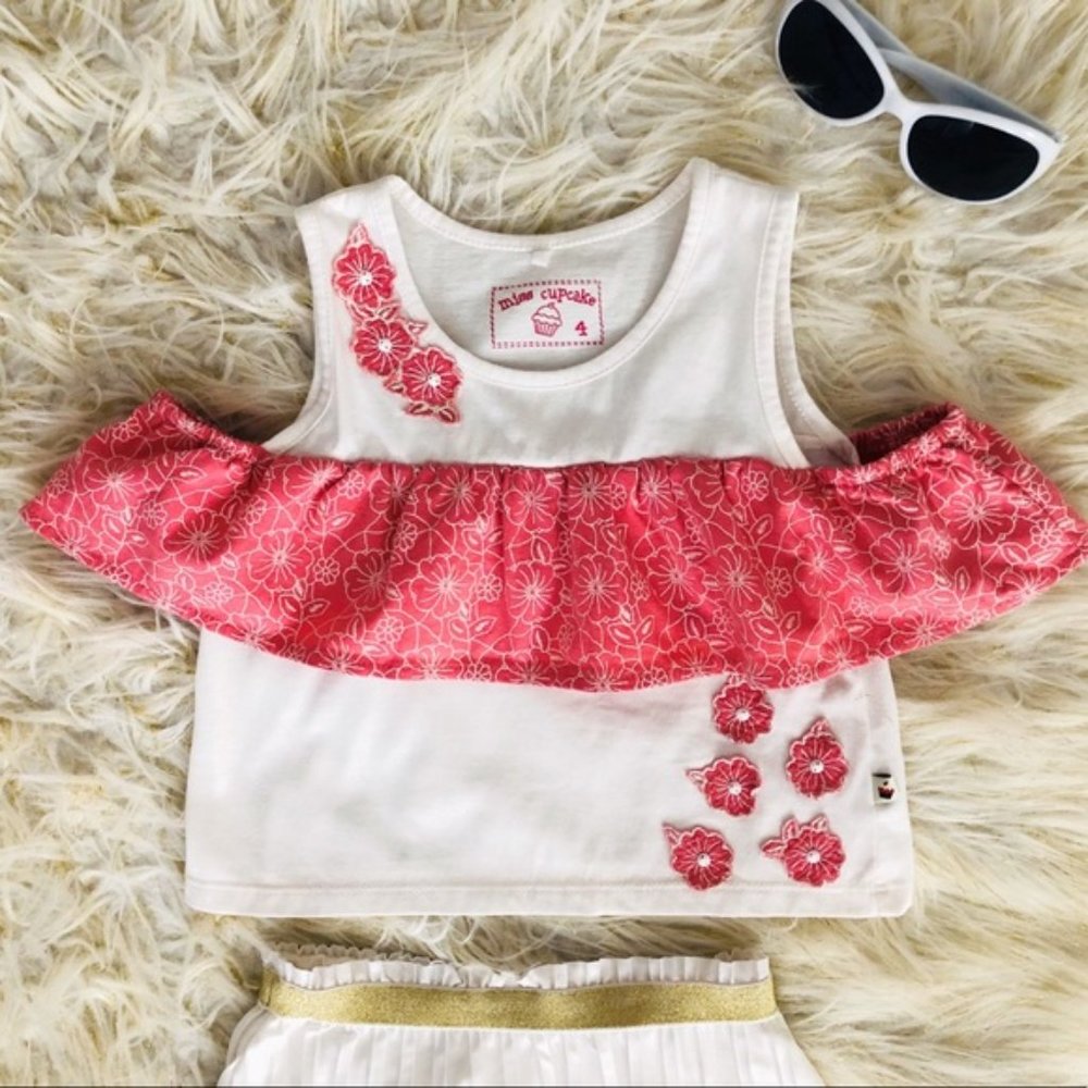 Ruffle Cold Shoulder Top
